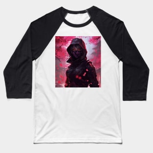 Sakura Female Cyberpunk Assassin Cherry Blossoms Baseball T-Shirt